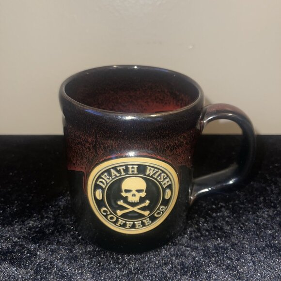 Death Wish Coffee Artisan Ceramic Mug With Unique Rust Glaze Finish - Picture 1 of 10